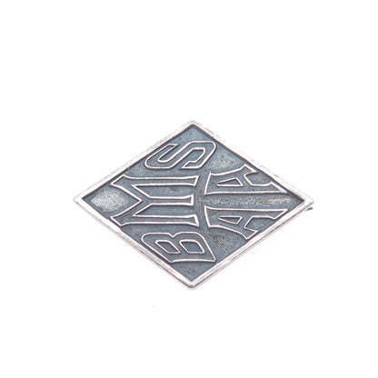 925 Sterling Silver Antique Art Deco BMS AA Monogram Oxidized Pin Brooch