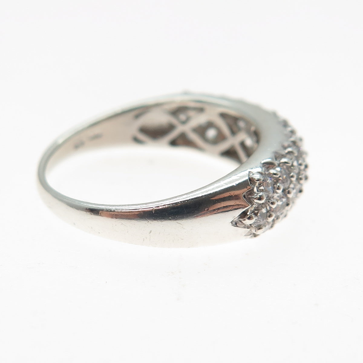 925 Sterling Silver Round-Cut C Z Sparkle Dome Ring Size 7.25