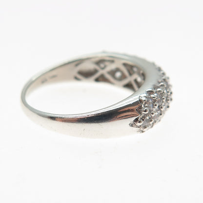 925 Sterling Silver Round-Cut C Z Sparkle Dome Ring Size 7.25