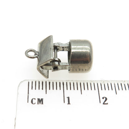 PAYE & BAKER 925 Sterling Silver Antique Art Deco Water Well Movable 3D Pendant