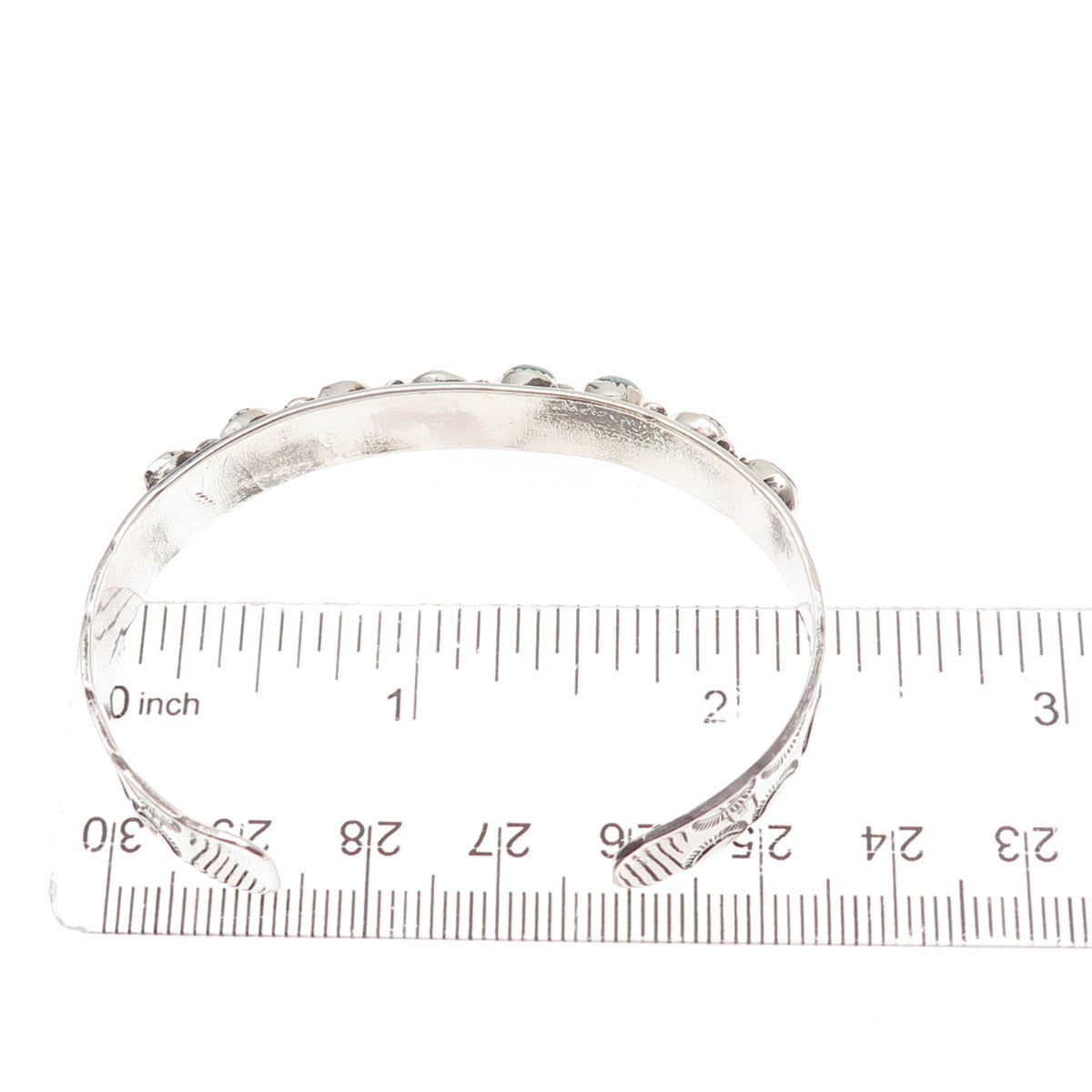 Old Pawn Sterling Silver Vintage Turquoise Snake Eye Adjustable Bracelet 5.75"