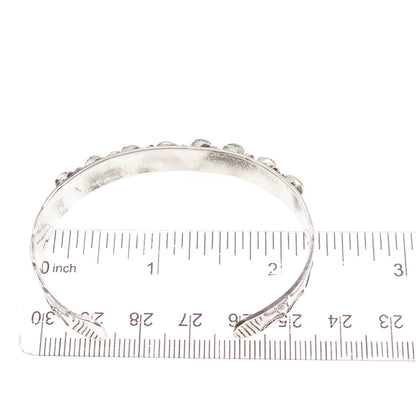 Old Pawn Sterling Silver Vintage Turquoise Snake Eye Adjustable Bracelet 5.75"