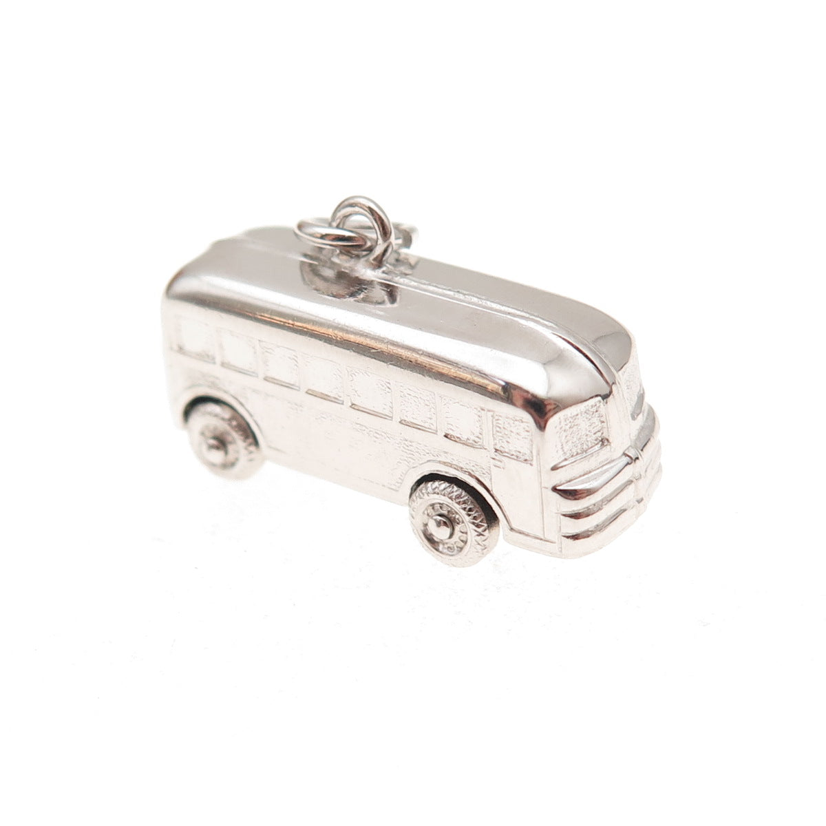 Art's Elegance 925 Sterling Silver Vintage Volkswagen Bus 3D Charm Pendant