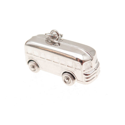 Art's Elegance 925 Sterling Silver Vintage Volkswagen Bus 3D Charm Pendant