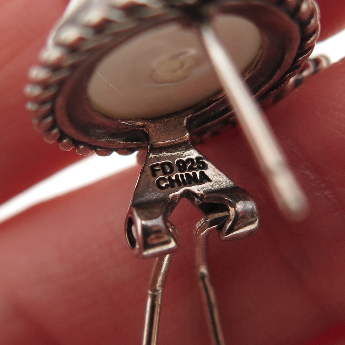 FD Felicia 925 Sterling Vintage Real Blue Topaz & Faux Pearl Omega Back Earrings