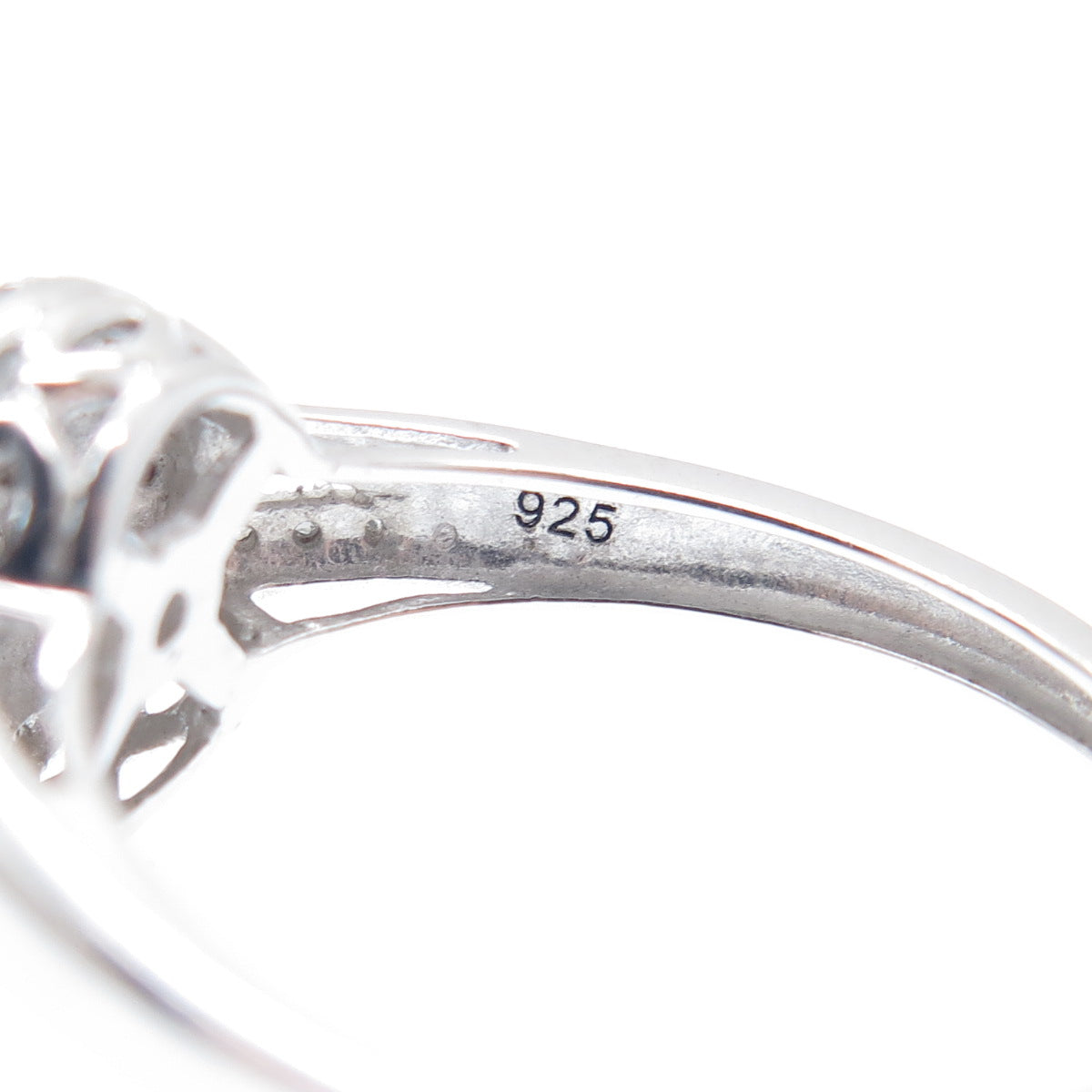 SK9 Allure Gems 925 Sterling Silver Real Diamond Engagement Ring Size 7.25