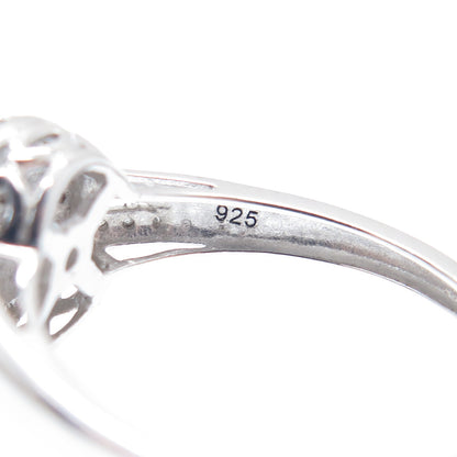 SK9 Allure Gems 925 Sterling Silver Real Diamond Engagement Ring Size 7.25