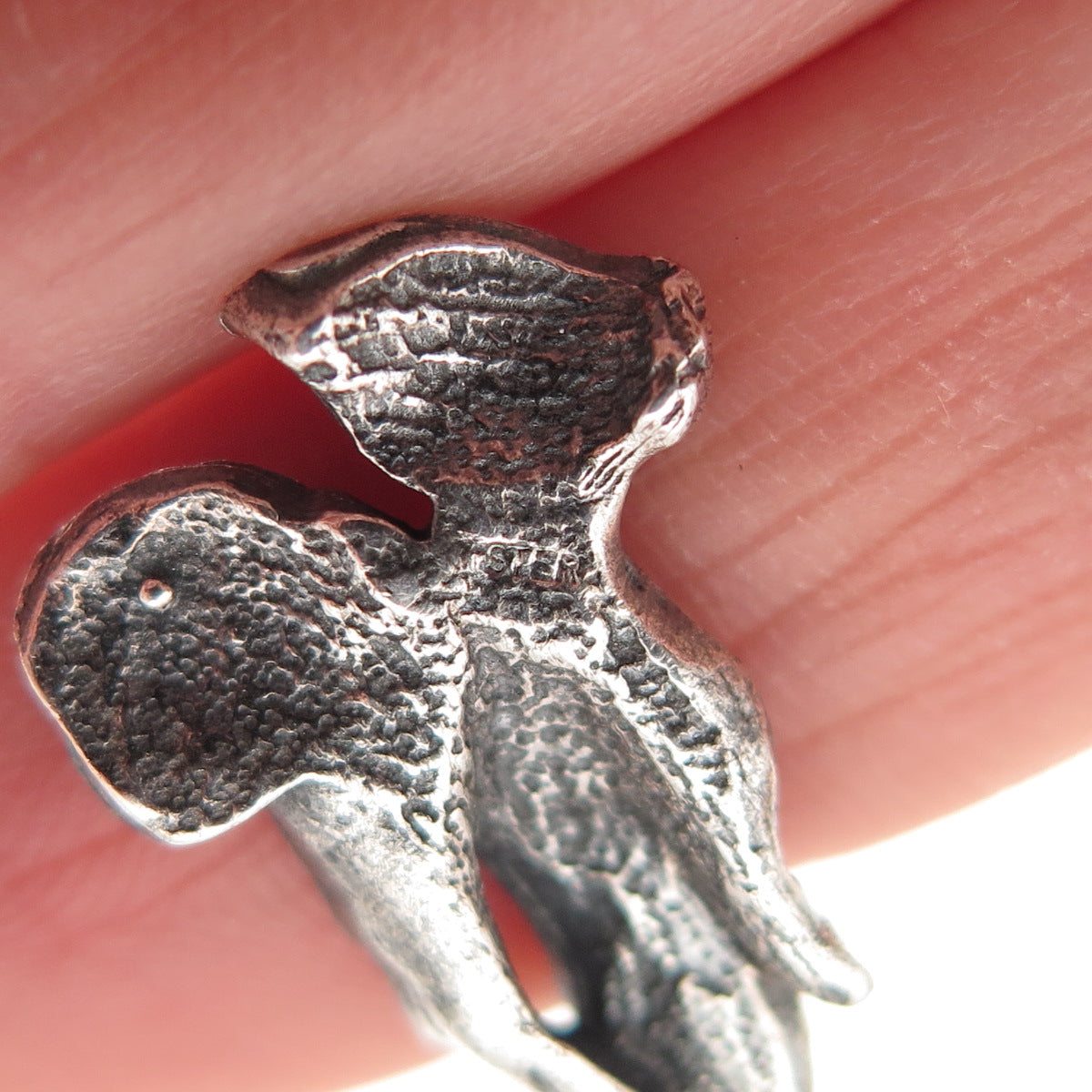 925 Sterling Silver Vintage Prayer Hands Oxidized Mini Charm Pendant