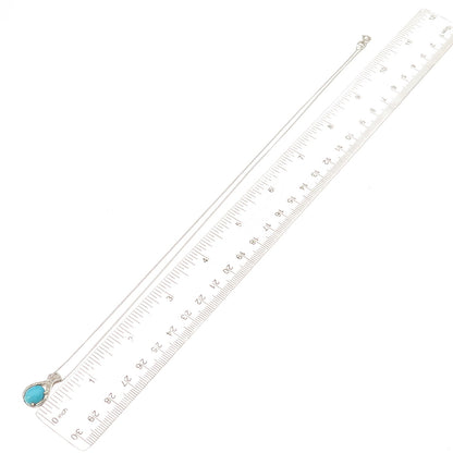 Chuck Clemency 925 Sterling Real Turquoise White Topaz Cuban Chain Necklace 20"