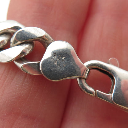 Karizia Spa KA-1772 925 Sterling Silver Vintage Italy Cuban Link Bracelet 8.75"