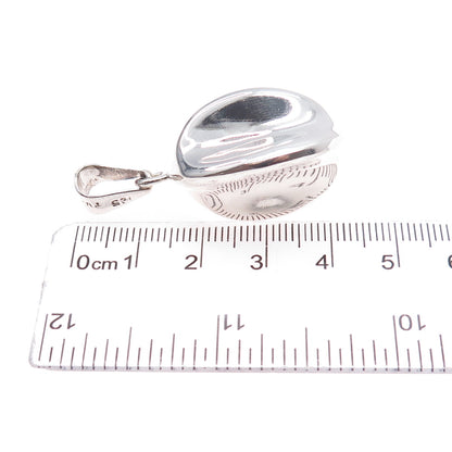 925 Sterling Silver Vintage Mexico Modernist Puffy Charm Pendant