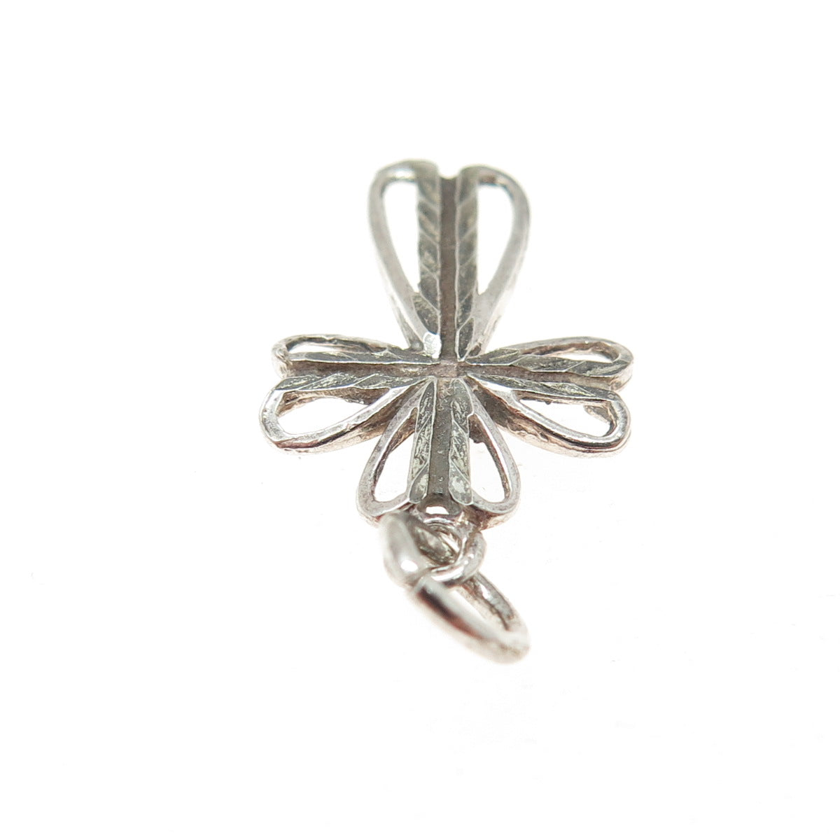 925 Sterling Silver Vintage Diamond-Cut Cross Oxidized Minimalist Charm Pendant