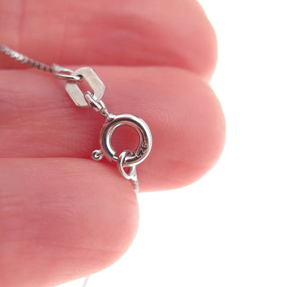 925 Sterling Silver Round-Cut C Z Letter G Initial Box Chain Necklace 18"
