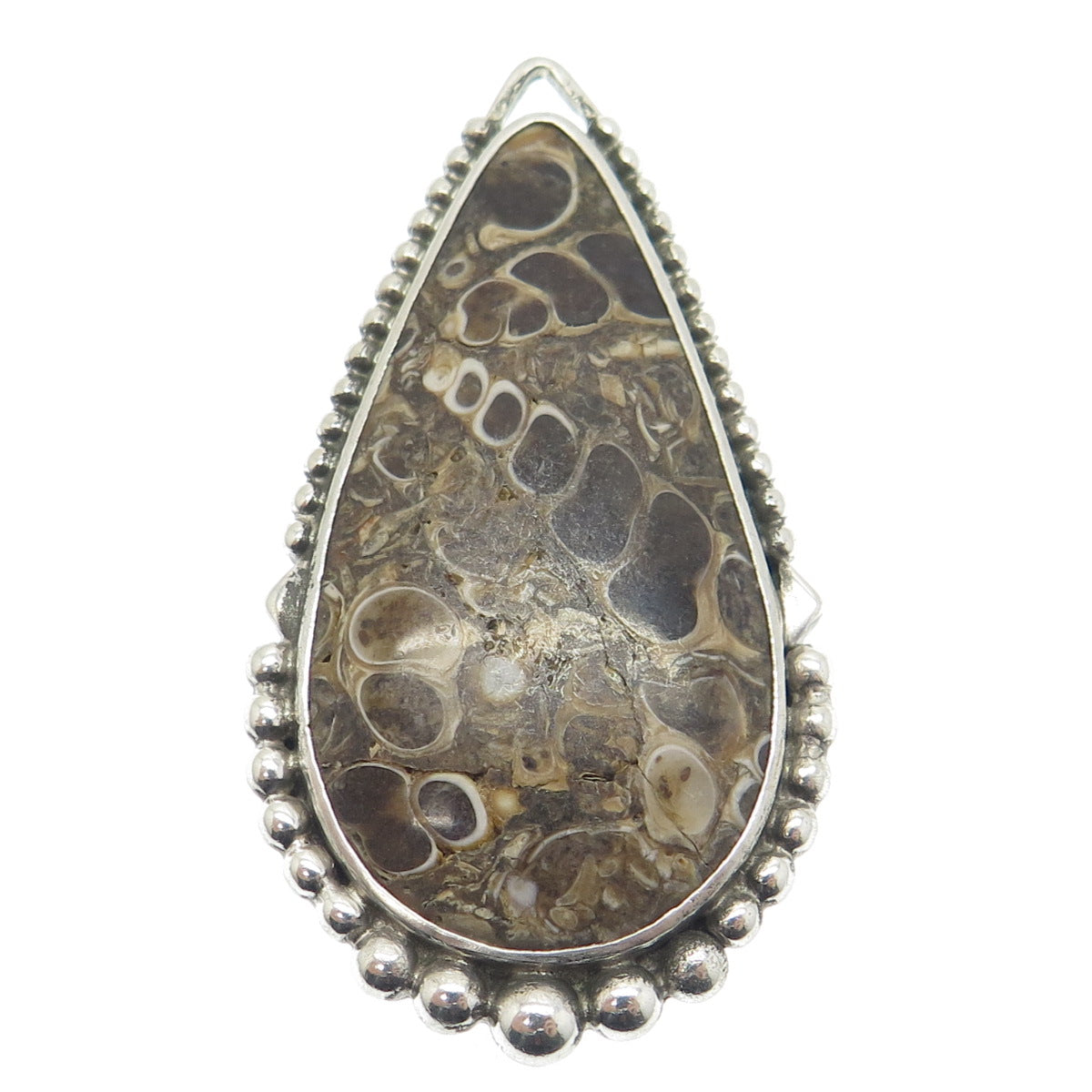 Z ARTIE YELLOWHORSE Old Pawn 925 Sterling Silver Vintage Fossil Pendant