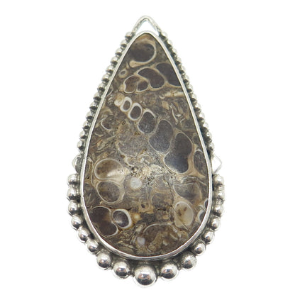 Z ARTIE YELLOWHORSE Old Pawn 925 Sterling Silver Vintage Fossil Pendant