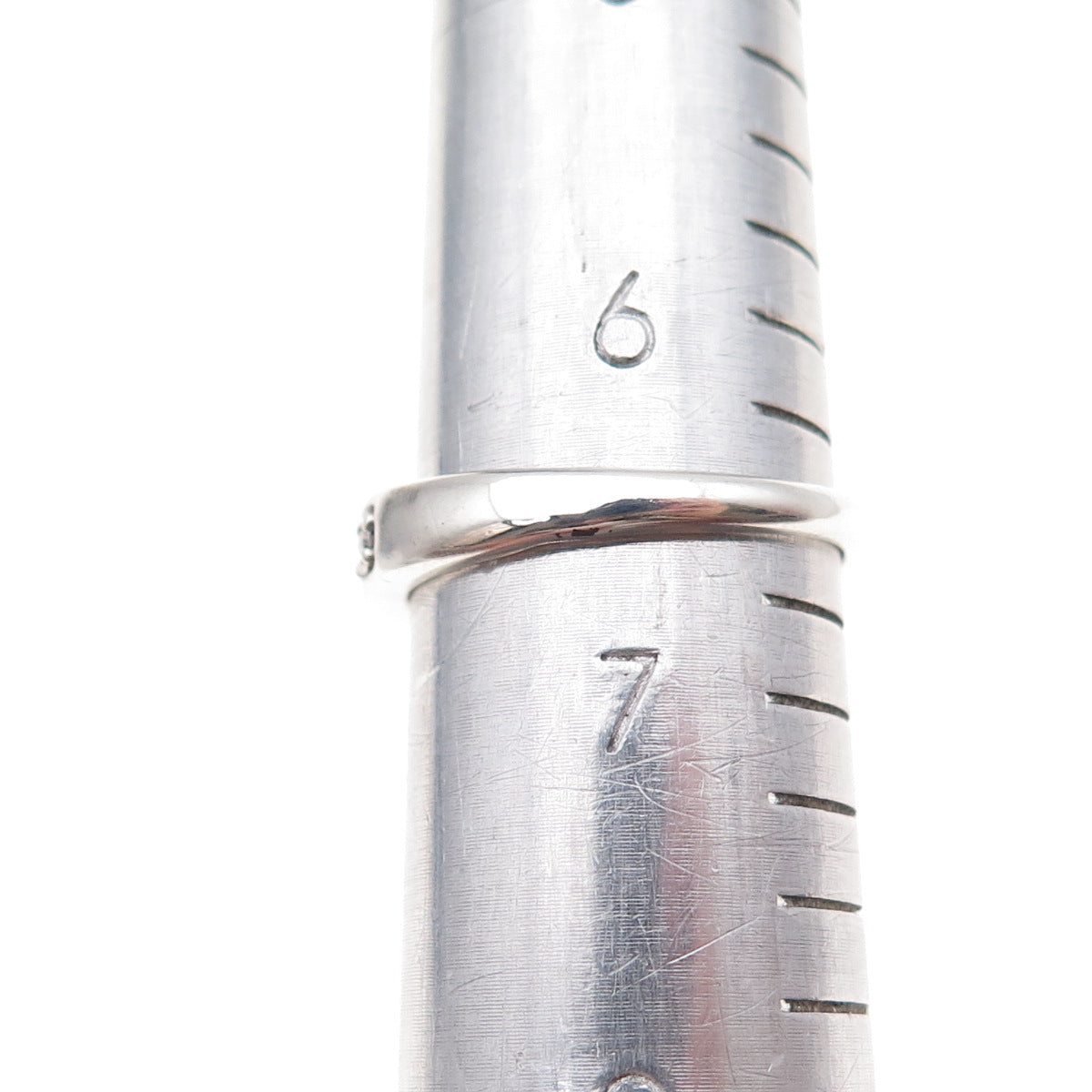 925 Sterling Silver Real Round-Cut Diamond Half Eternity Band Ring Size 6.5