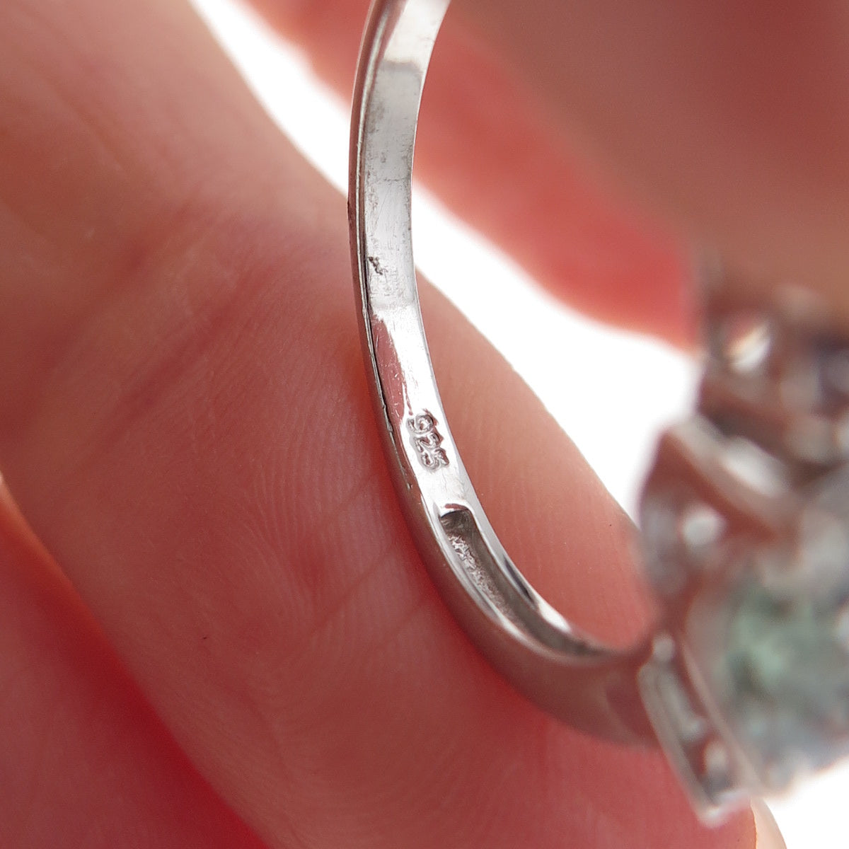Chuck Clemency 925 Sterling Silver Real Oval & Round-Cut Iolite Ring Size 8
