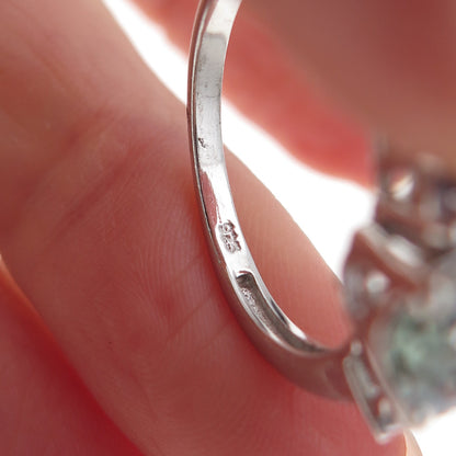 Chuck Clemency 925 Sterling Silver Real Oval & Round-Cut Iolite Ring Size 8