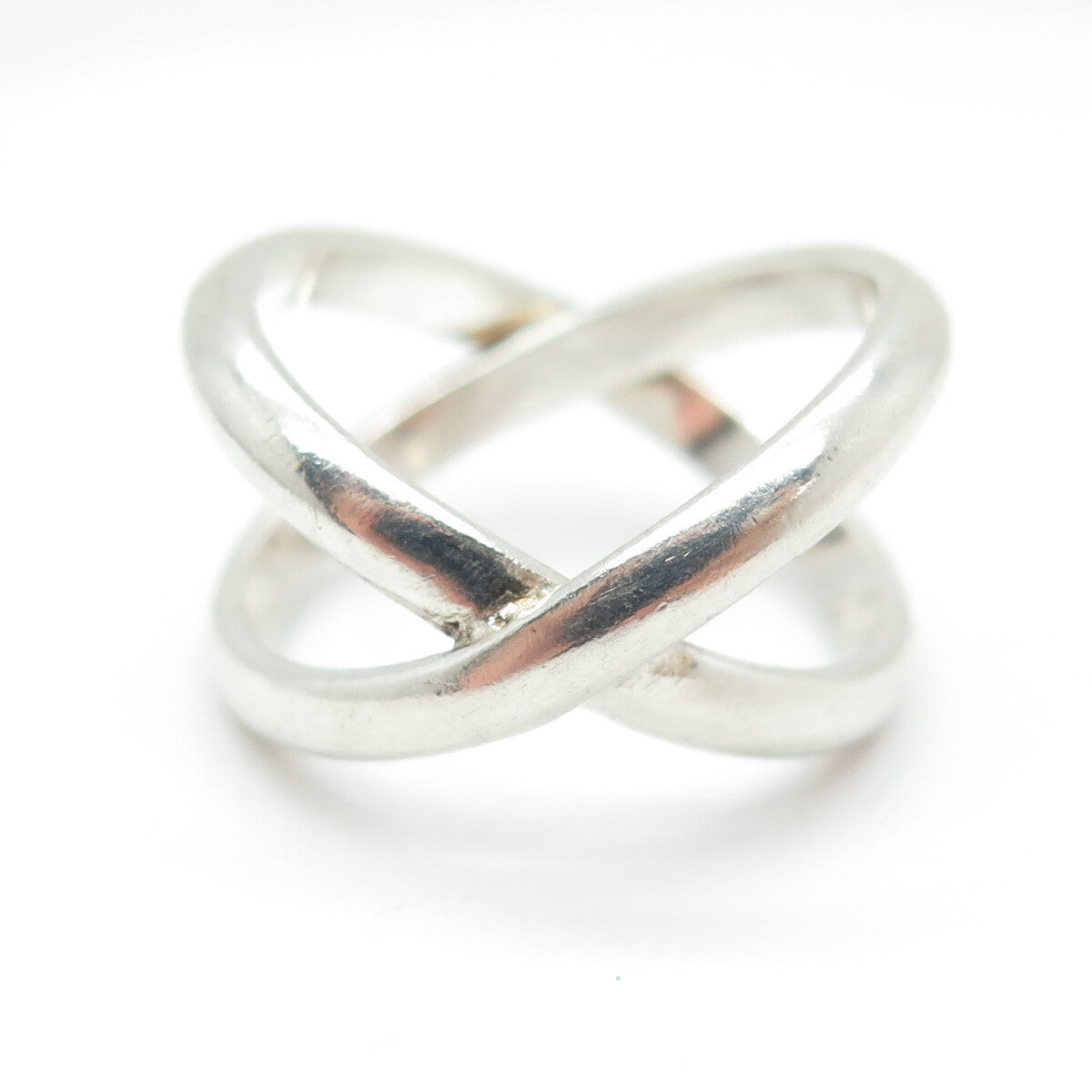 925 Sterling Silver Vintage Crisscross Ring Size 6.5