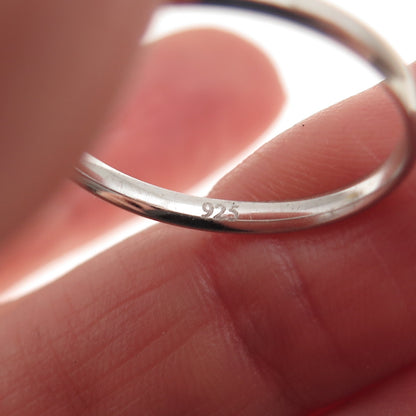 925 Sterling Silver Vintage Classic Wedding Stackable Band Ring Size 7.5