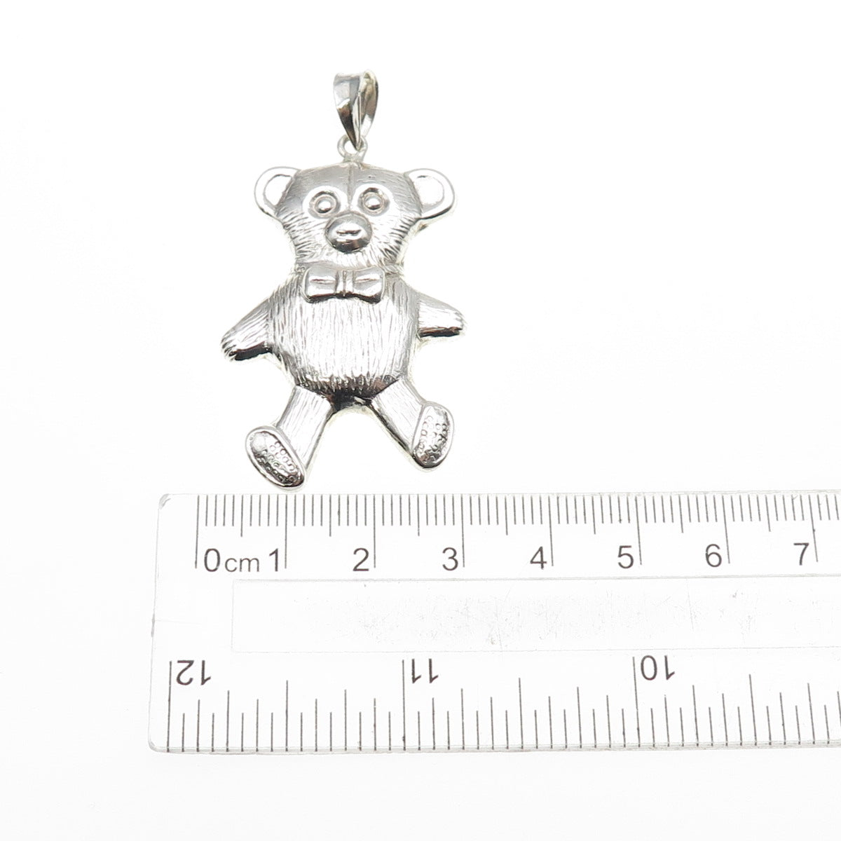 925 Sterling Silver Vintage Teddy Bear Oxidized Pendant