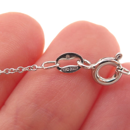 925 Sterling Silver 10K Gold Real Diamond Heart Key Cable Chain Necklace 18"