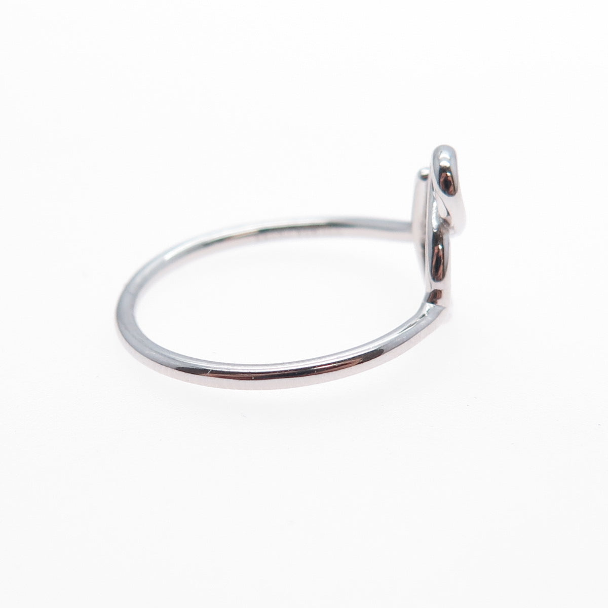 925 Sterling Silver Ampersand Symbol Ring Size 7