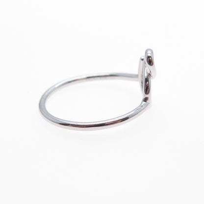 925 Sterling Silver Ampersand Symbol Ring Size 7