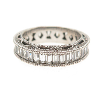 Michael Valitutti Gems En Vogue 925 Sterling C Z Eternity Band Ring Size 7.25