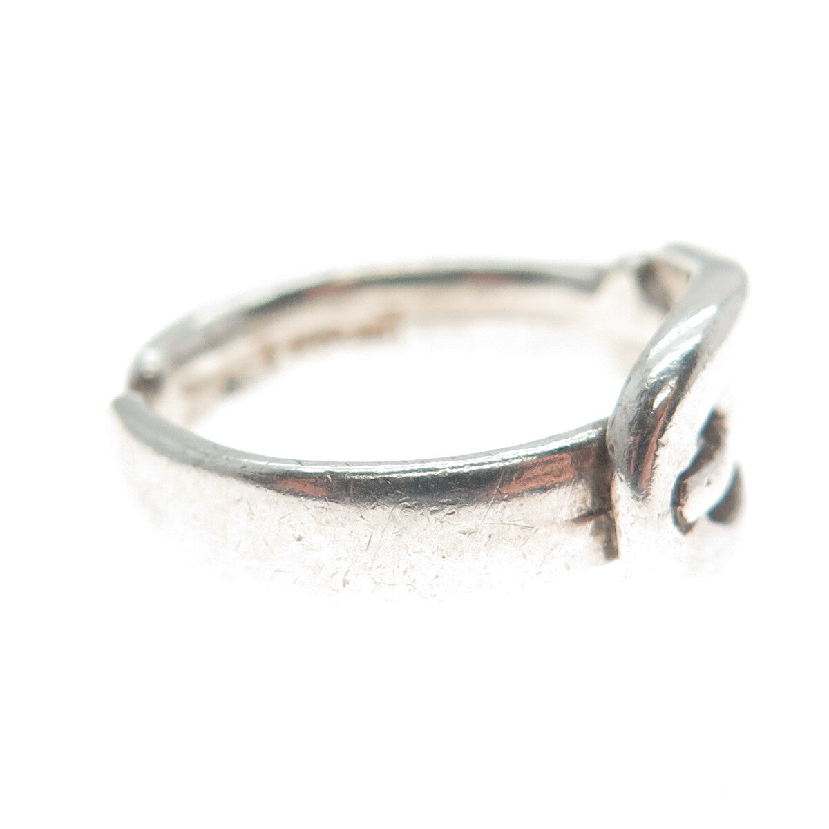 925 Sterling Silver Vintage Belt Buckle Adjustable Ring Size 6.75