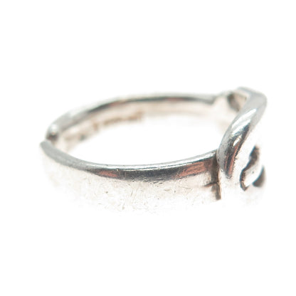 925 Sterling Silver Vintage Belt Buckle Adjustable Ring Size 6.75