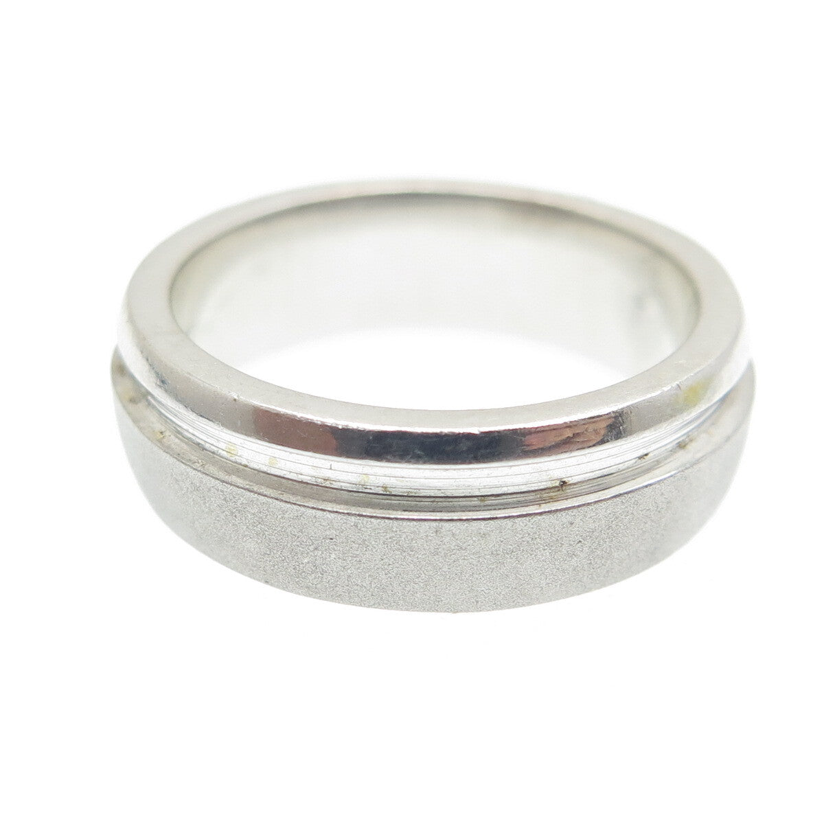 925 Sterling Silver Modernist Textured Band Ring Size 4.5