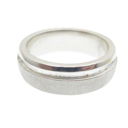 925 Sterling Silver Modernist Textured Band Ring Size 4.5