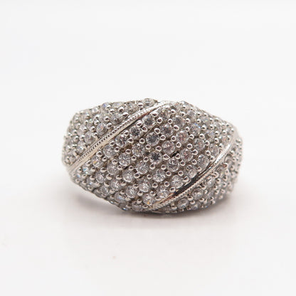 925 Sterling Silver Pave C Z Ring Size 8.25