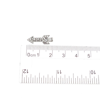925 Sterling Silver Vintage Round-Cut C Z Arrow Minimalist Charm Pendant
