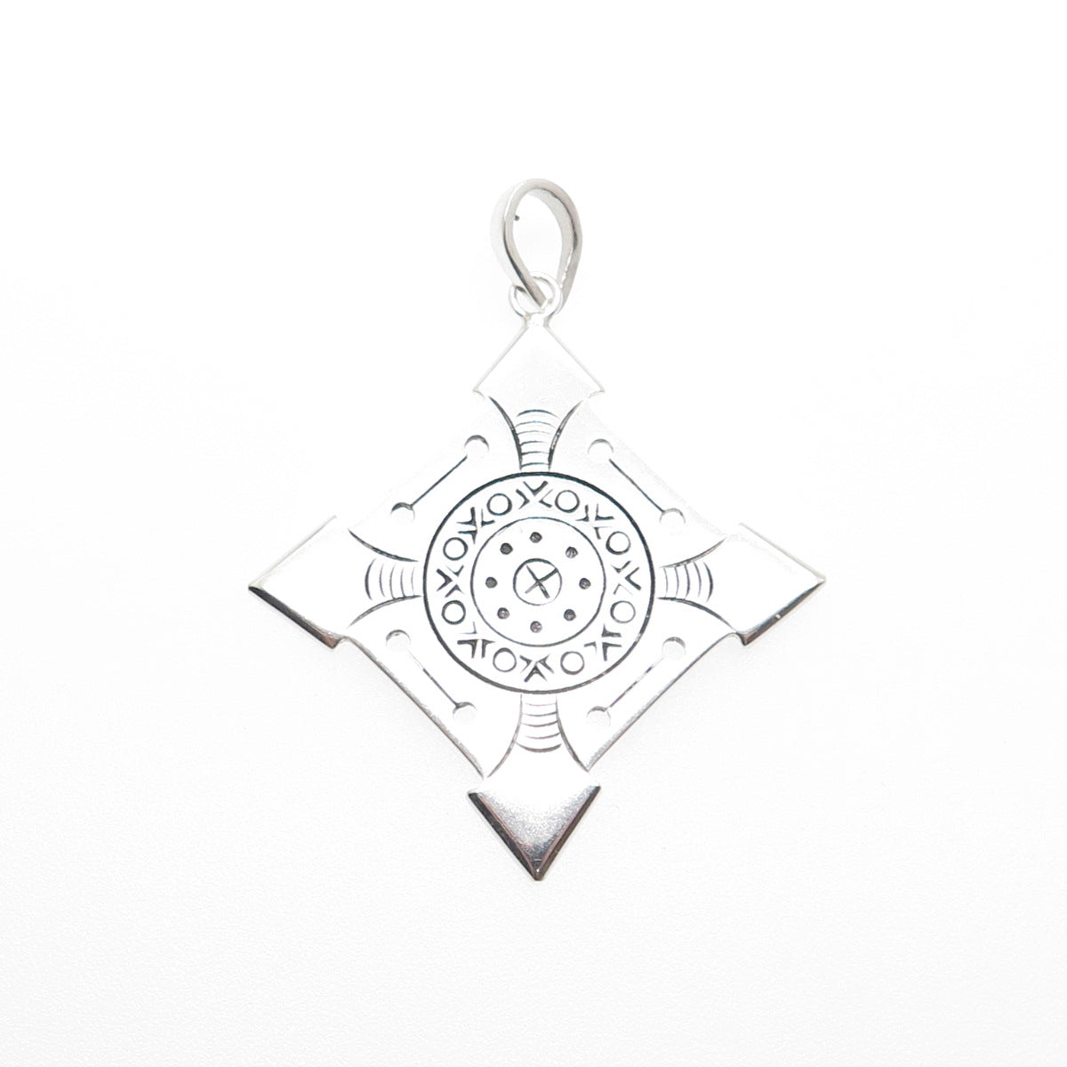 925 Sterling Silver Vintage Ethnic Cross Charm Pendant