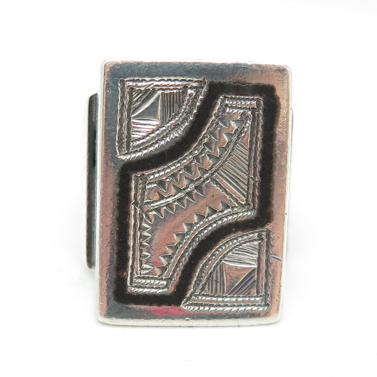 925 Sterling Silver Vintage Engraved Ethnic Ring Size 9.25