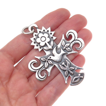 James Avery 925 Sterling Silver Vintage La Primavera Cross Pendant