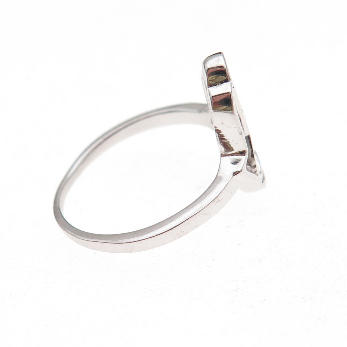 925 Sterling Silver Heart Hamsa Amulet Ring Size 7