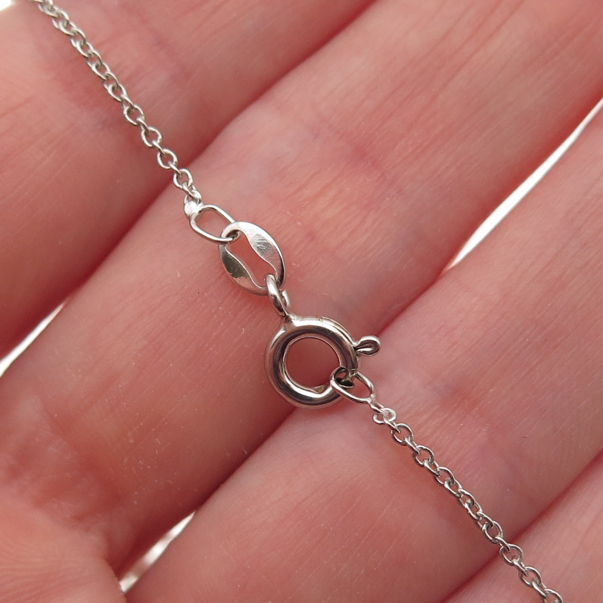 Jane Seymour 925 Sterling Silver Real Diamond Heart Cable Chain Necklace 18"