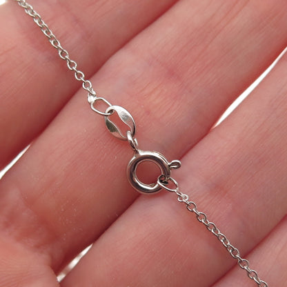 Jane Seymour 925 Sterling Silver Real Diamond Heart Cable Chain Necklace 18"