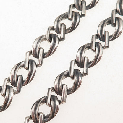 925 Sterling Silver Vintage Italy Diamond-Cable Chain Necklace 16"