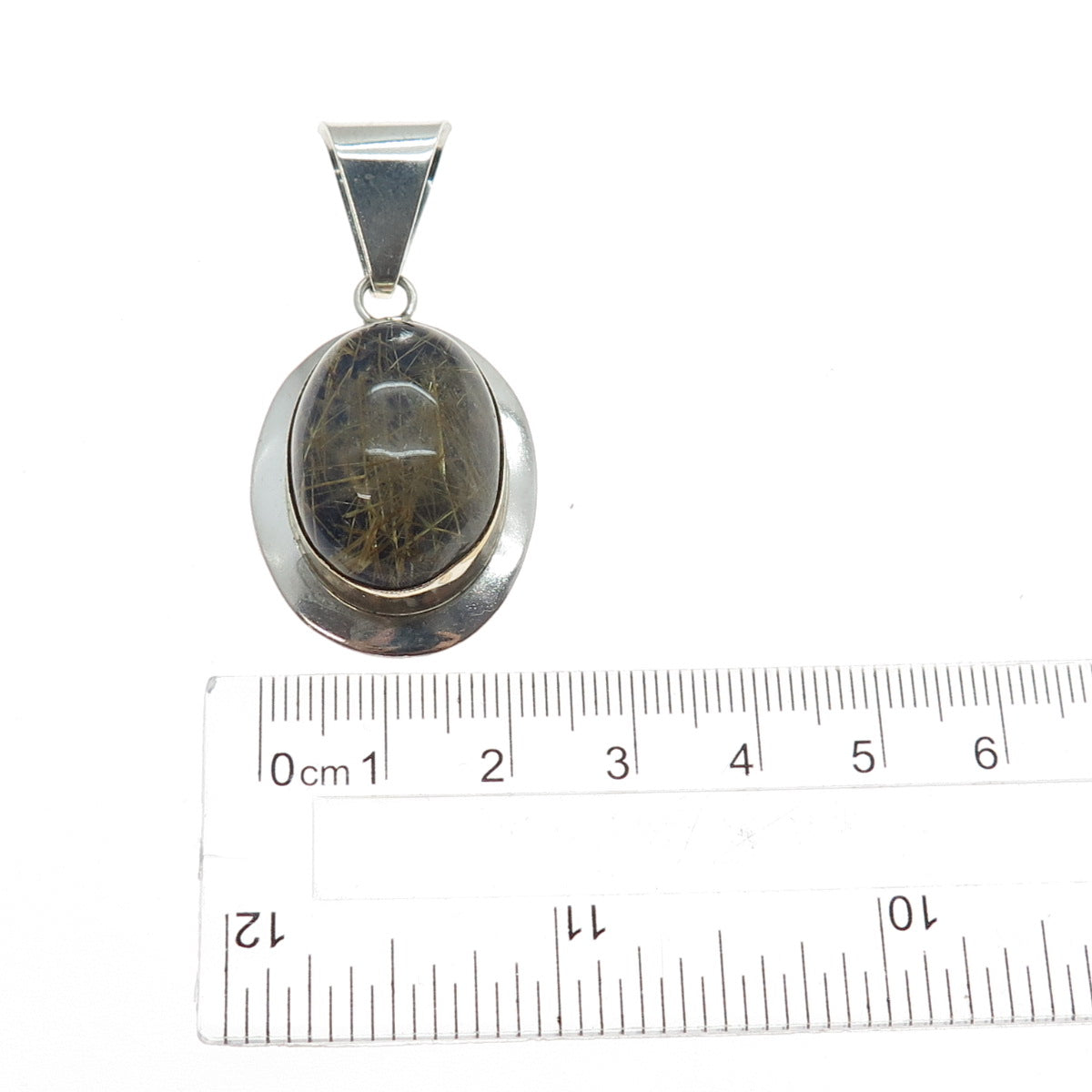 Paul Livingston Old Pawn Sterling 1/20 12K Gold Filled Rutilated Quartz Pendant
