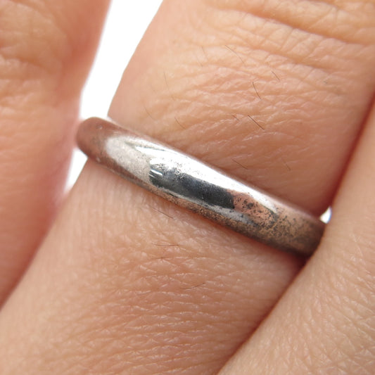 925 Sterling Silver Vintage Classic Wedding Band Oxidized Ring Size 6
