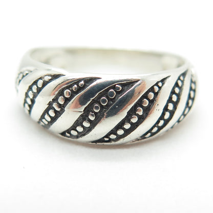 CHAPAL ZENRAY 925 Sterling Silver Vintage Animal Pattern Oxidized Ring Size 7.75
