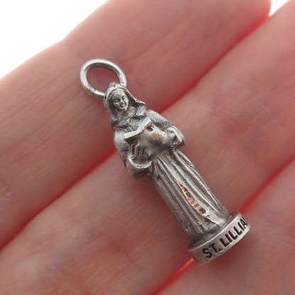 CREED 925 Sterling Silver Vintage St. Eva Minimalist 3D Charm Pendant