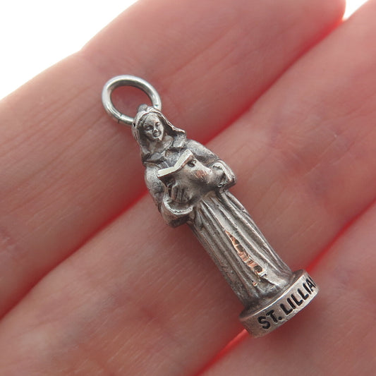 CREED 925 Sterling Silver Vintage St. Eva Minimalist 3D Charm Pendant