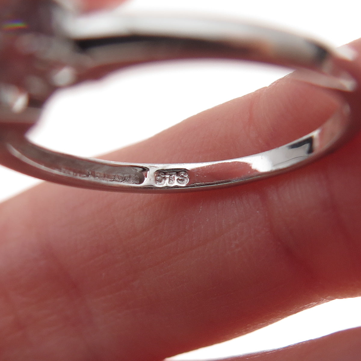 Chuck Clemency 925 Sterling Silver Real Iolite & White Topaz Ring Size 8
