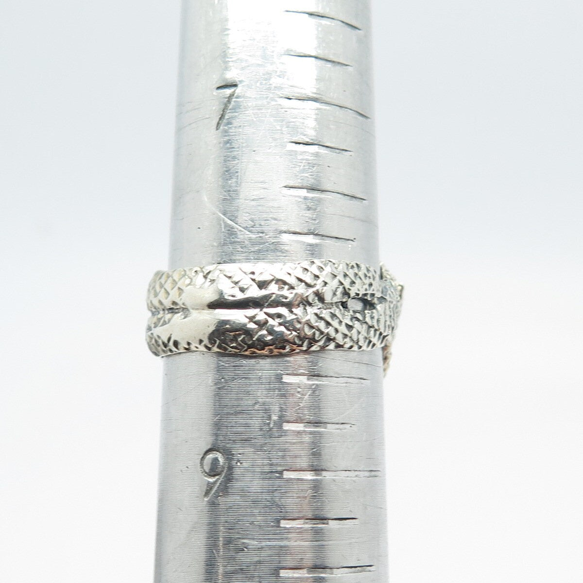 925 Sterling Silver Vintage Wrapped Snake Ring 8.25