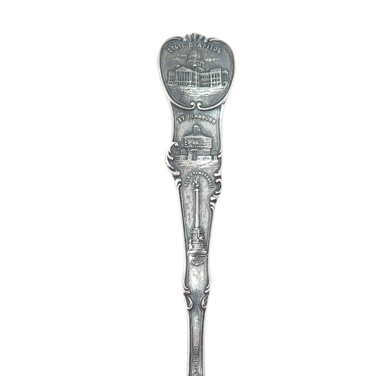 MECHANICS 925 Sterling Silver Antique Art Deco Chicago Illinois Coffee Spoon